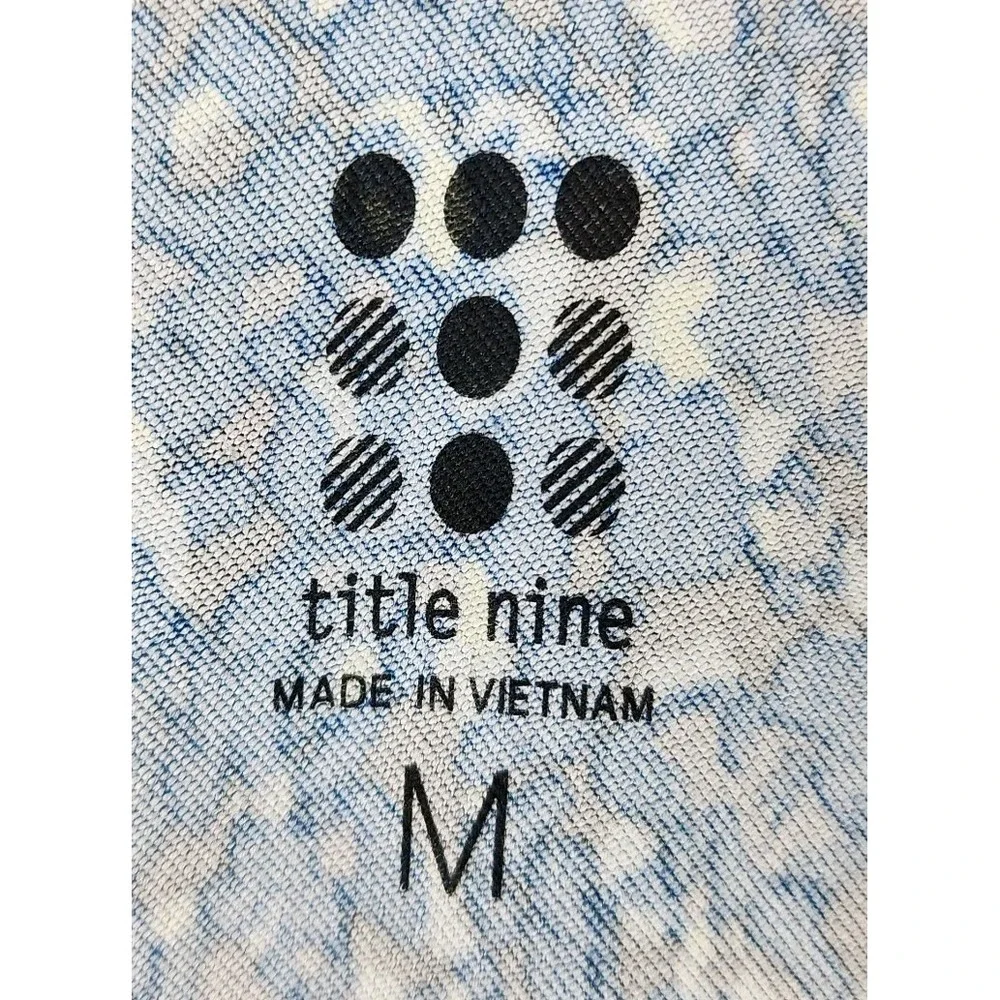 Title Nine Dream Double V Dress Womens M Sea Glass Blue Active Zip Pockets